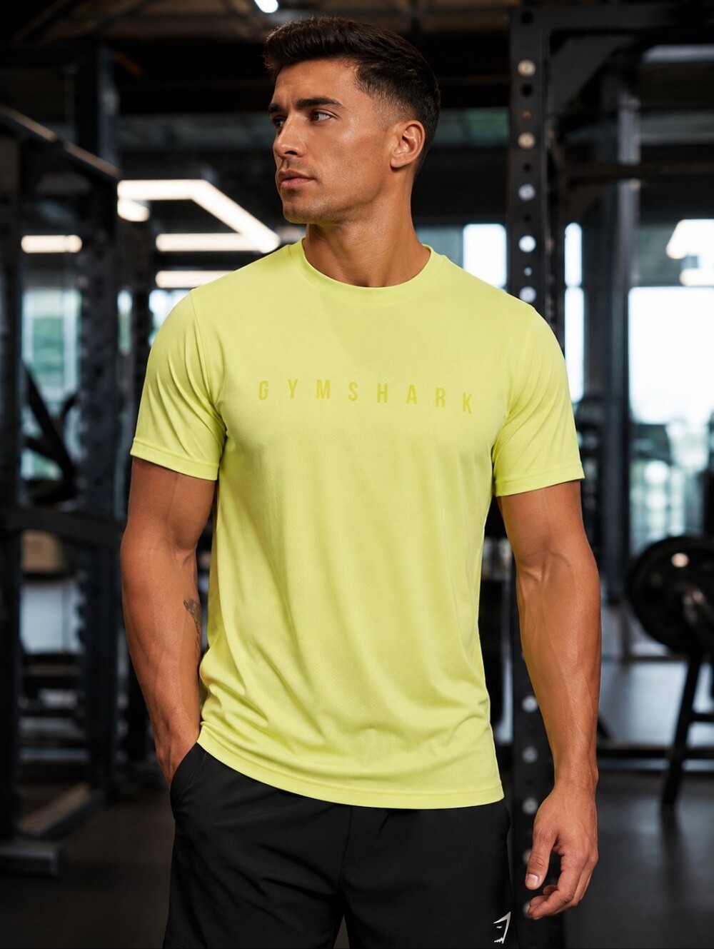 Gymshark Mens Yellow Speed Performance Training Shirt Size M NWT